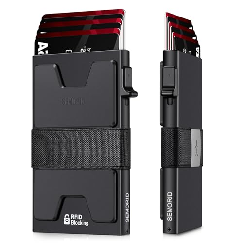 SEMORID RFID-Blocking Aluminum Pop-Up Wallet for Men