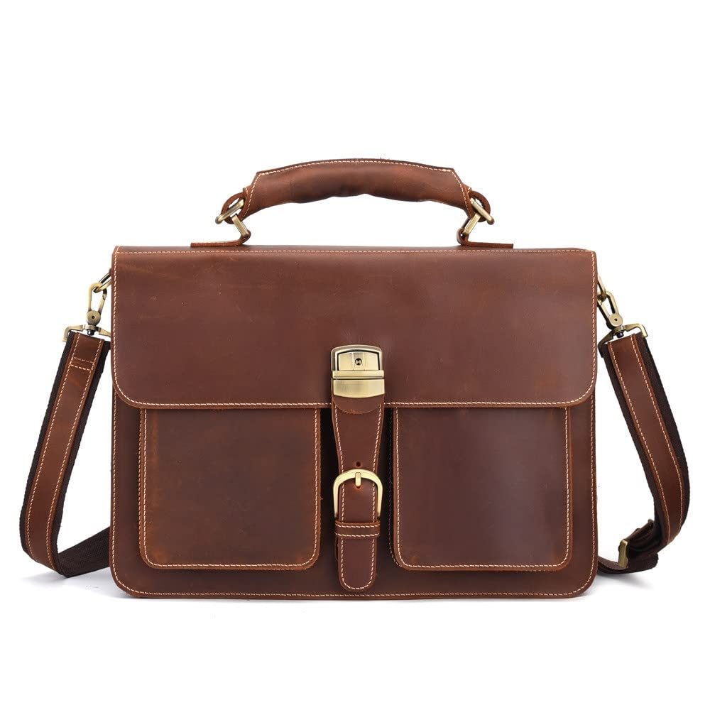 Retro Large-Capacity Men's Laptop Messenger Briefcase