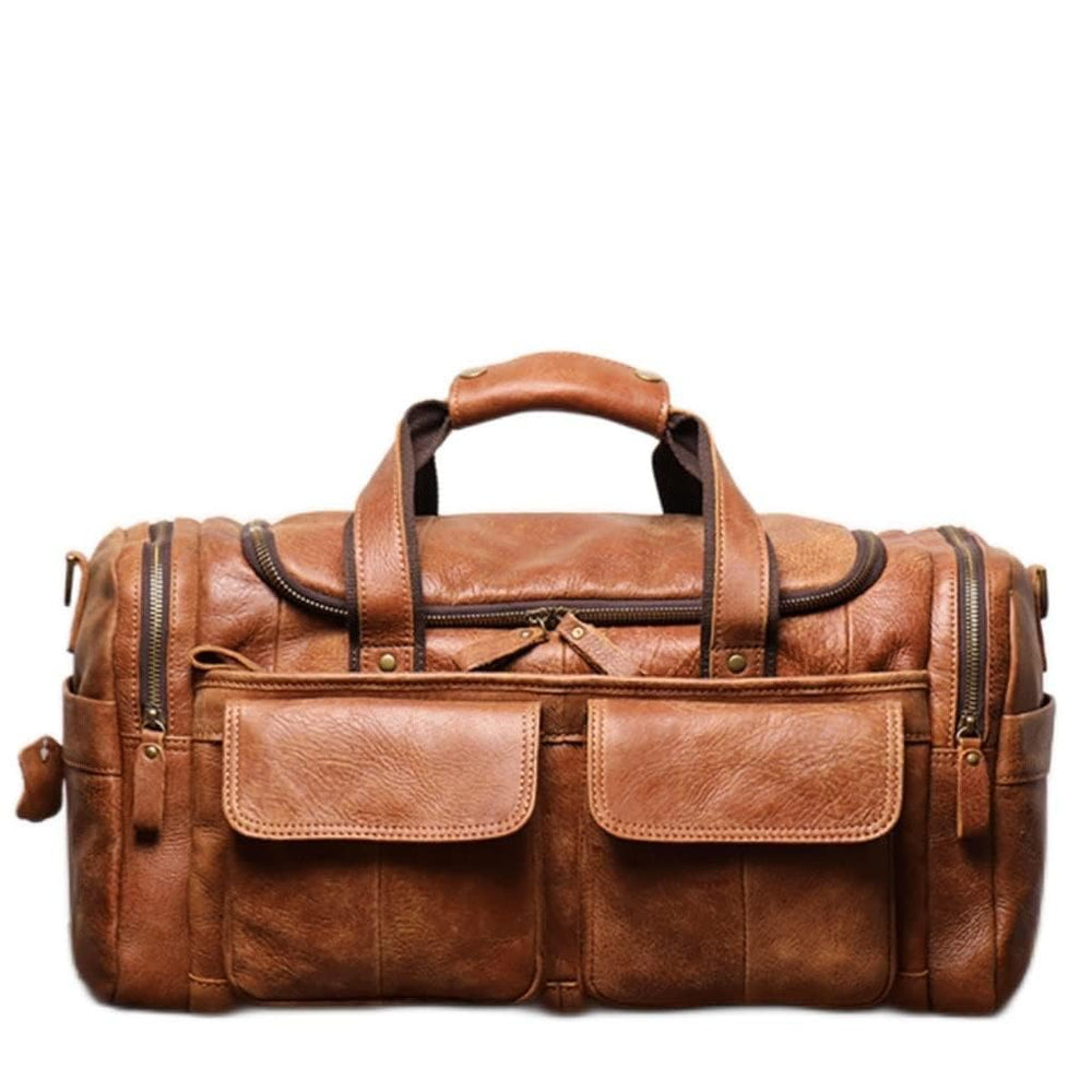Vintage Brown Genuine Leather Laptop Messenger Briefcase