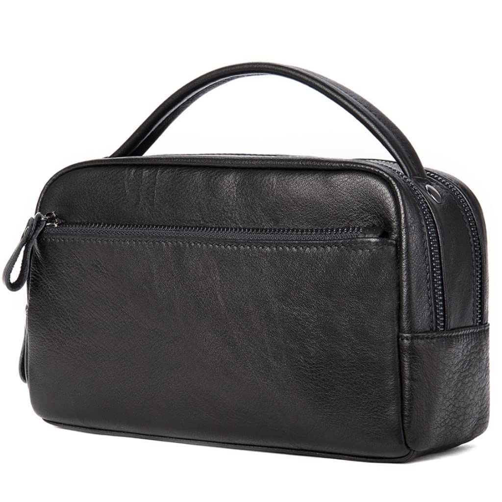 Men's Genuine Leather Travel Toiletry & Cosmetic Bag