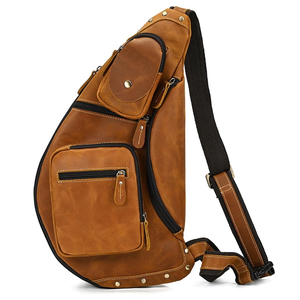 Handmade Vintage Leather Crossbody & Shoulder Chest Bag