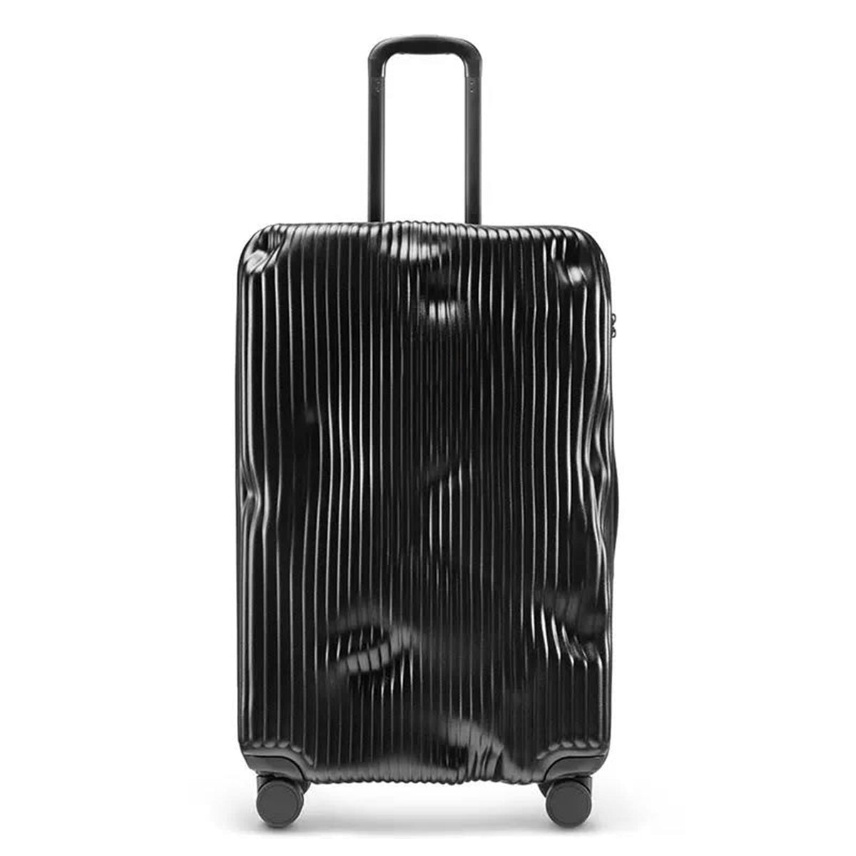 IFGSEQQQ 28-Inch Aluminum-Framed Spinner Checked Suitcase