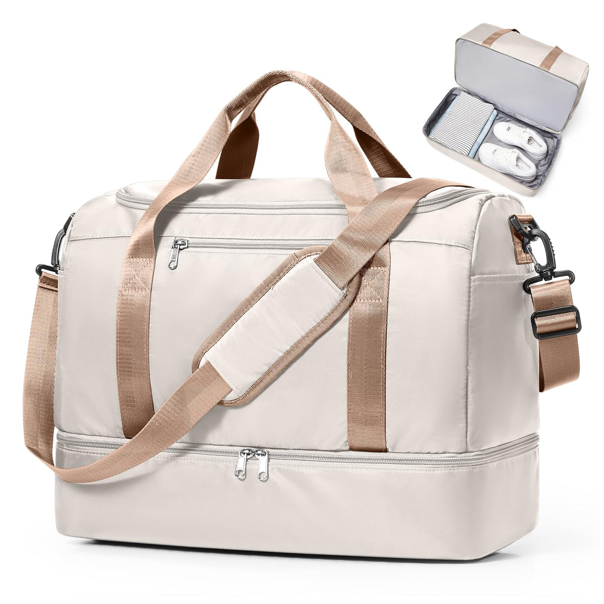 Women's Large Weekender Duffel Bag with Shoe Compartment
