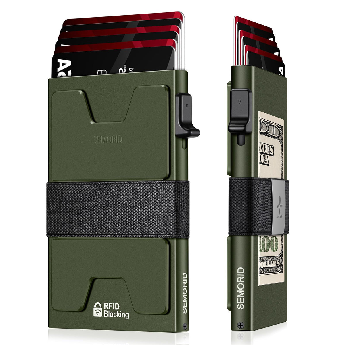 SEMORID RFID-Blocking Aluminum Pop-Up Wallet for Men