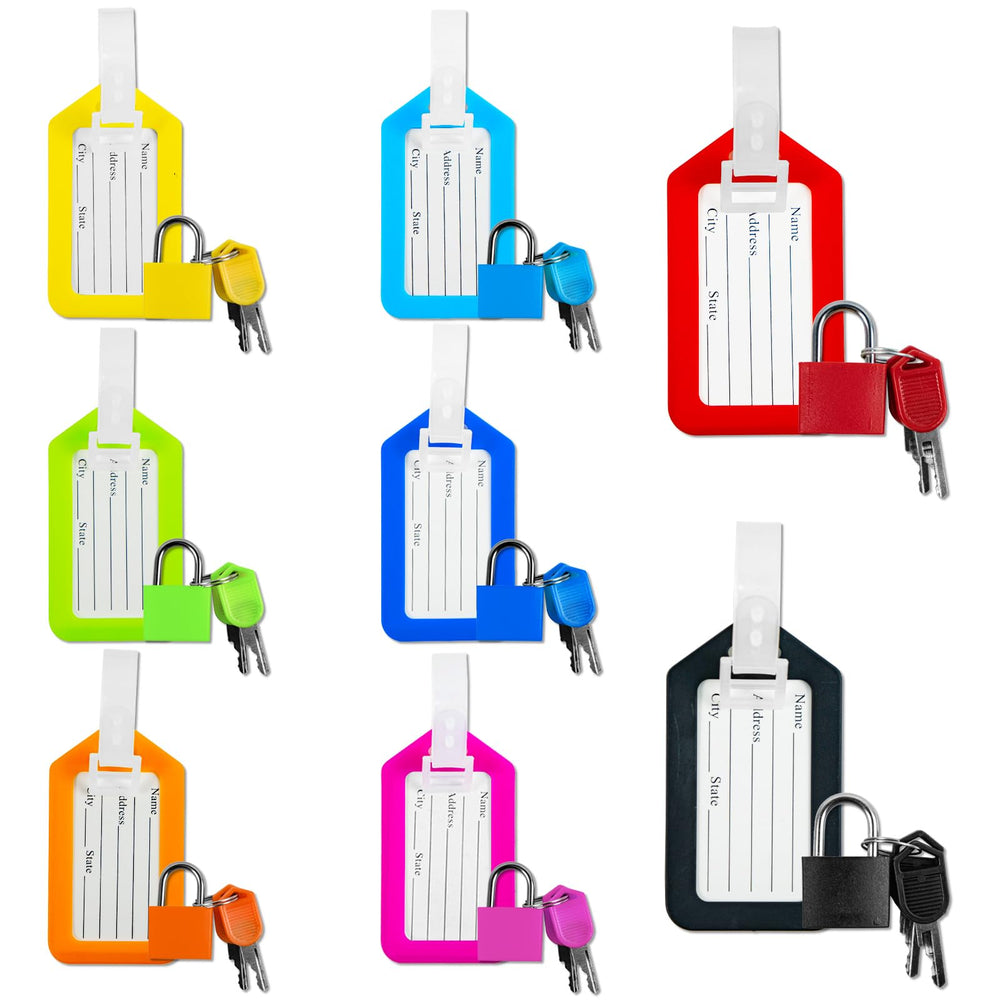 8-Pack Luggage Locks with Keys & 8 Travel Bag Tags