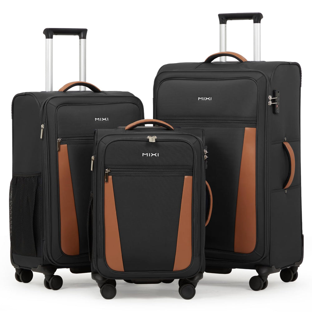 mixi Expandable Softside Suitcase with Front Laptop Pocket