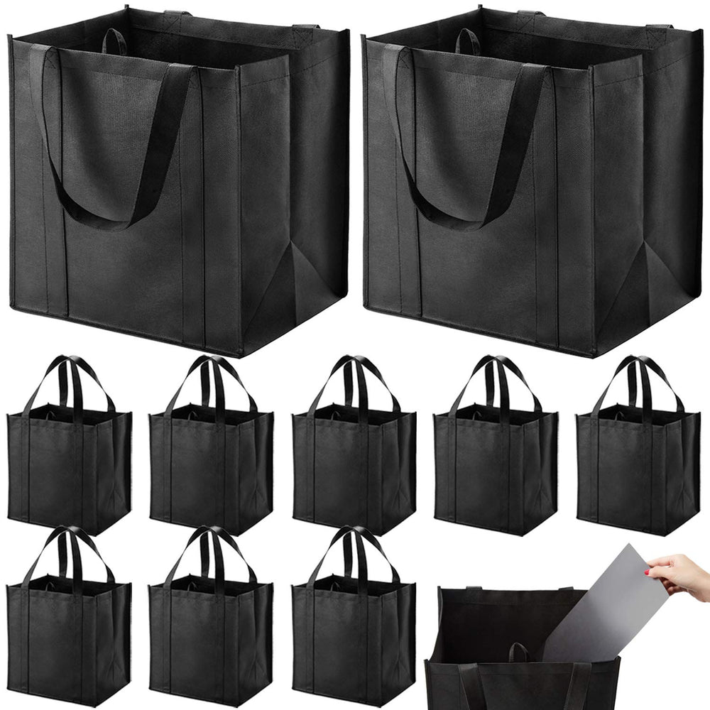 10-Piece Heavy-Duty Reusable Grocery Shopping Tote Set