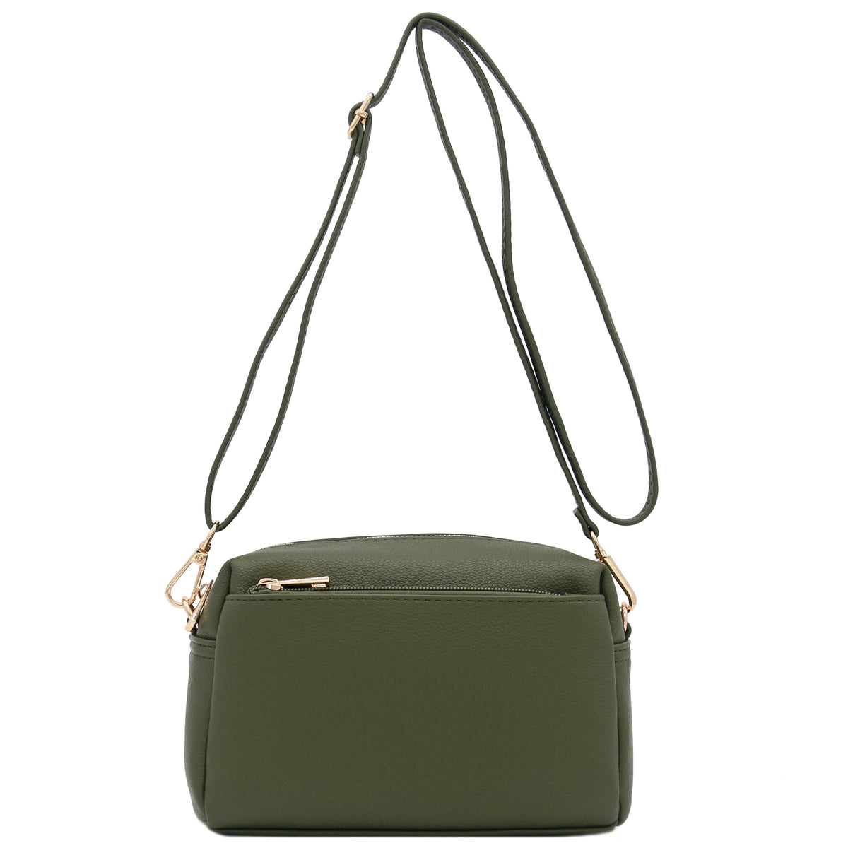 FashionPuzzle Triple-Zip Small Crossbody Shoulder Bag