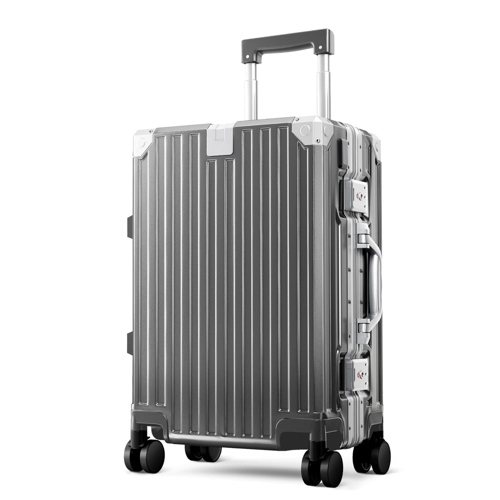 ALPHA CAMP Zipperless Suitcase with Aluminum Frame