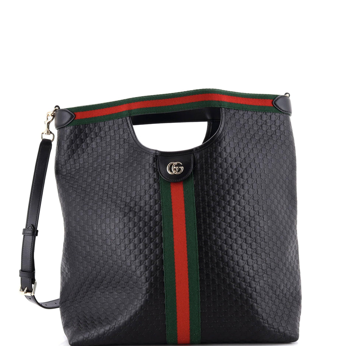 Pre-Loved Gucci Giglio Large Convertible Shopper Tote - Black