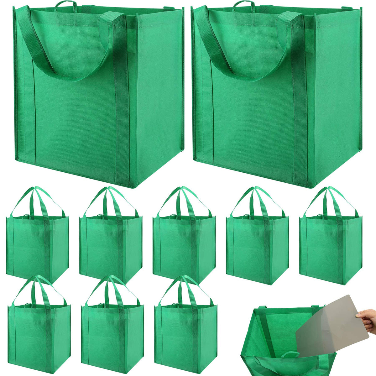 10-Piece Heavy-Duty Reusable Grocery Shopping Tote Set
