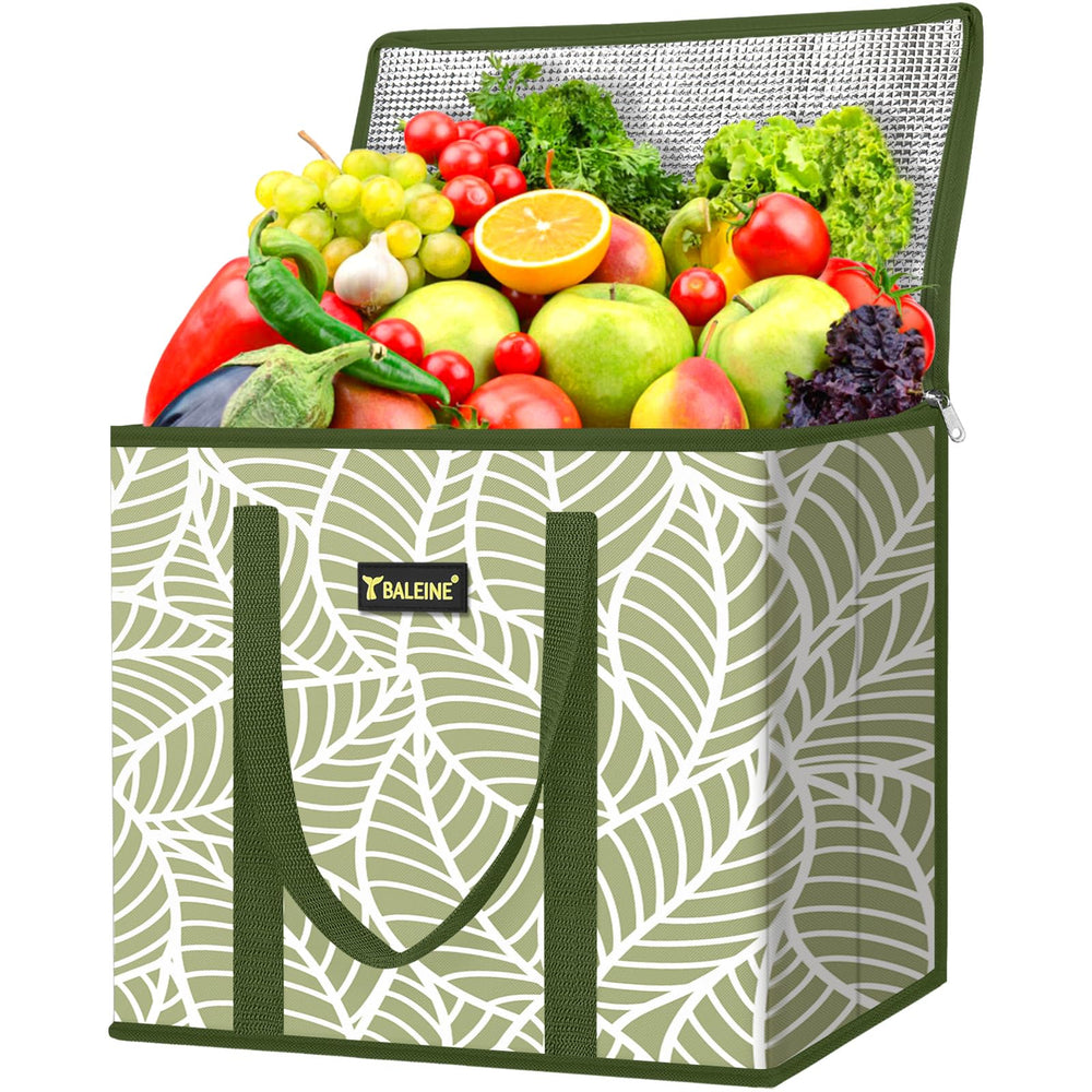 BALEINE Foldable Reusable Grocery Tote with Reinforced Base