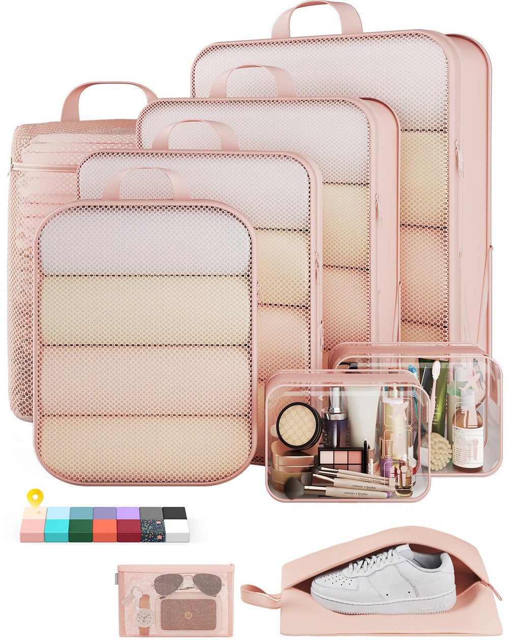 Veken Expandable Compression Packing Cubes Travel Set