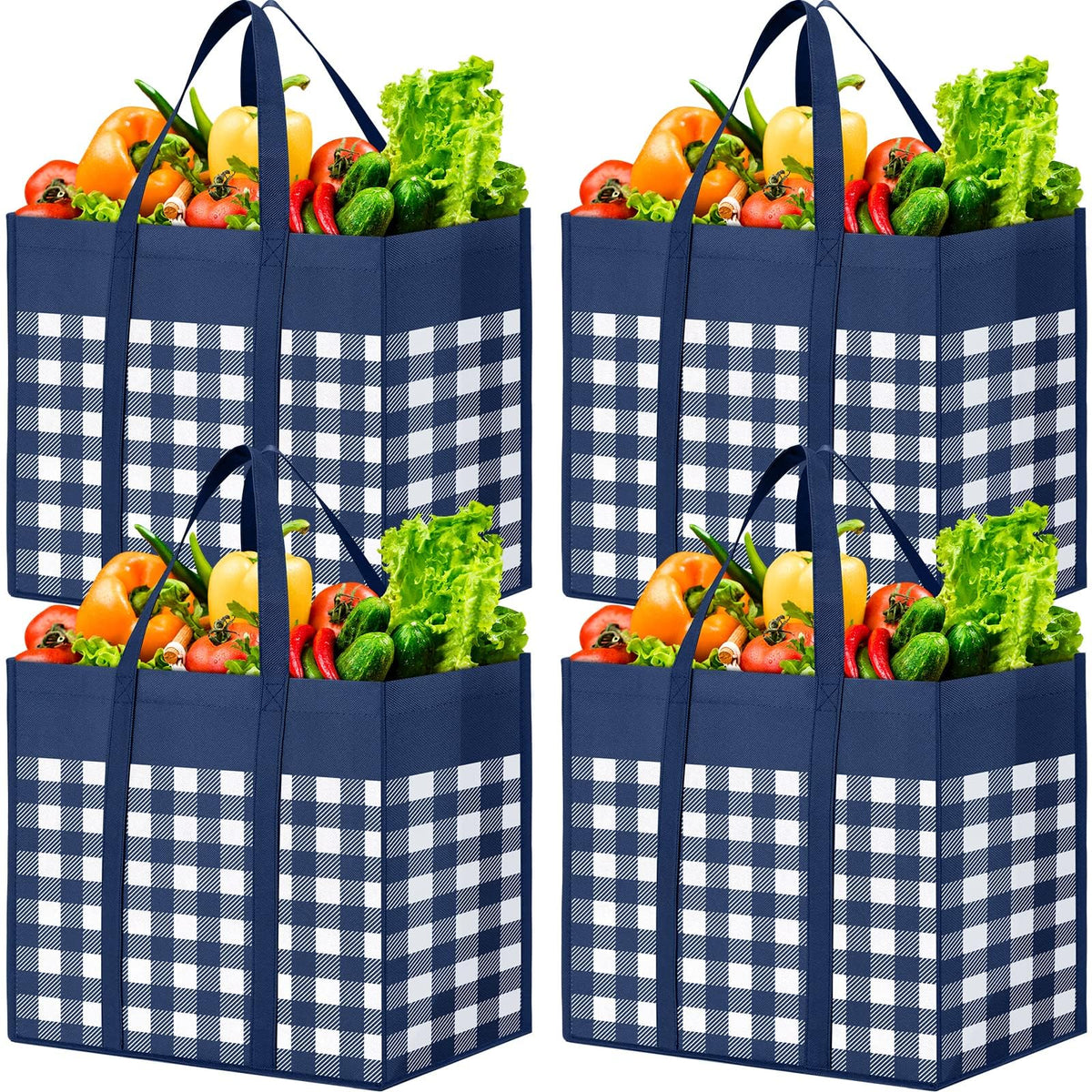 WOWBOX Foldable Reusable Grocery Shopping Tote Bags
